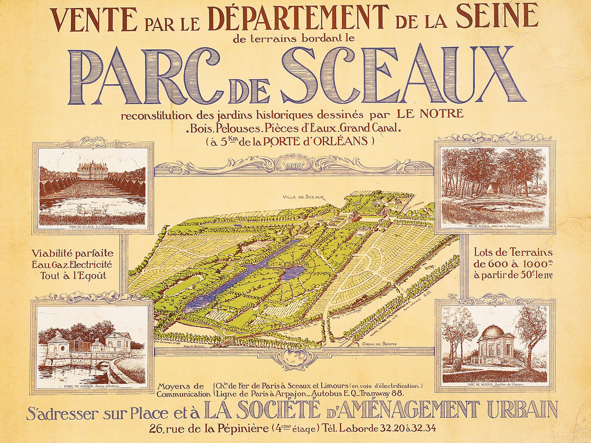 Plan du parc de Sceaux et emplacement des lotissements - 1929