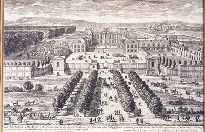 Vue en gravure du château de Sceaux au XVIIe s.