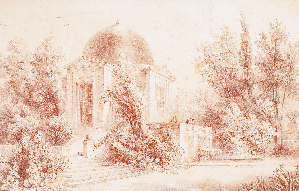 Le Pavillon de l'Aurore à l'époque des Trévise - Lithographie de Jean-Jacques Champin, 1830