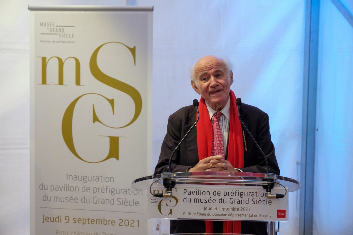 Pierre Rosenberg, à l'inauguration du pavillon de préfiguration du Musée du Grand Siècle en septembre 2021