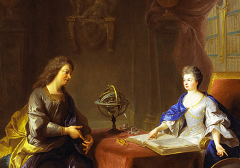 "La leçon d'astronomie de la duchesse du Maine", tableau de François de Troy (vers 1702)
