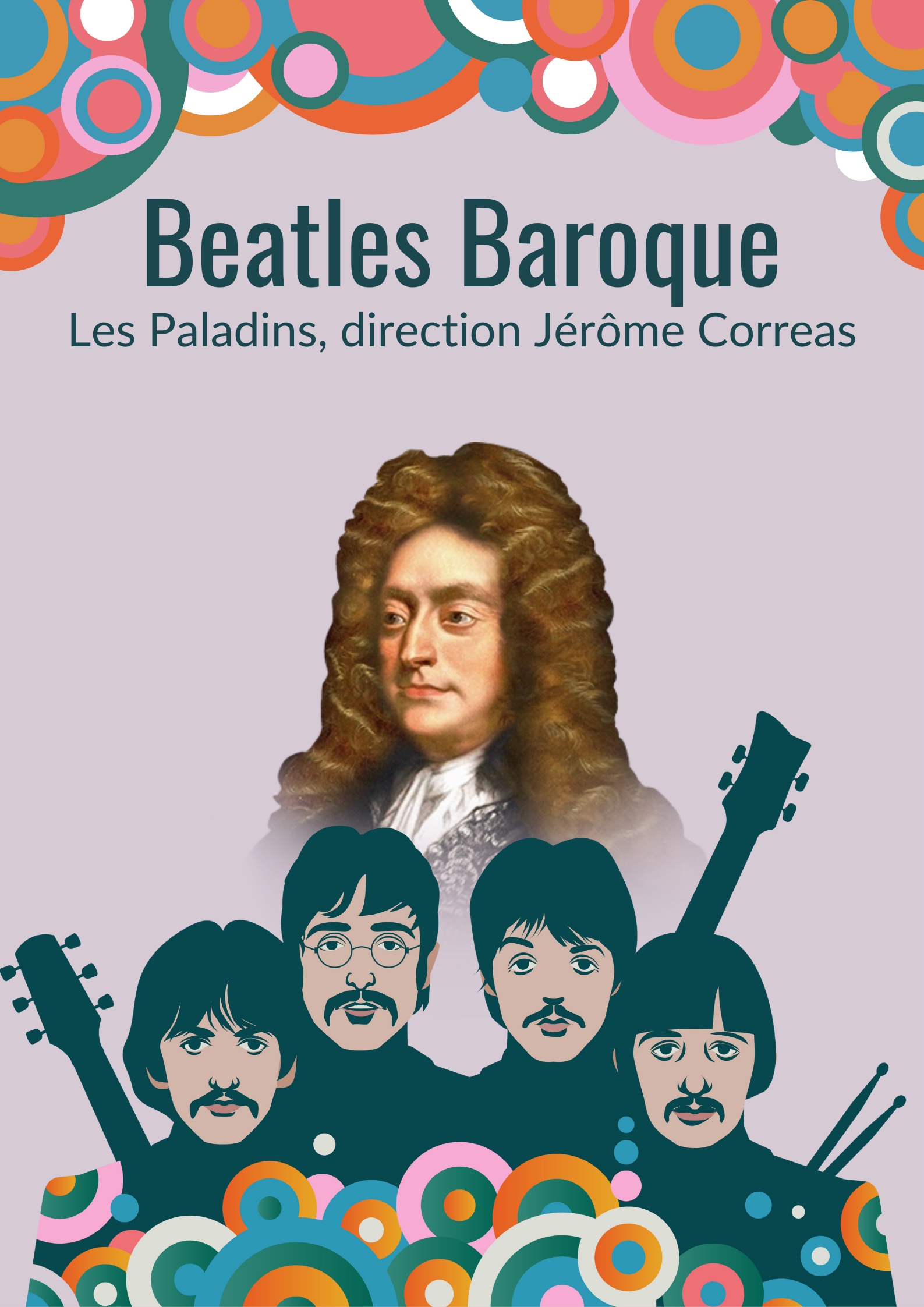 affiche illustr&eacute;e beatles baroque